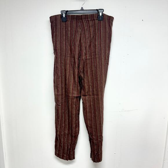 ISABELLA BIRD Women Vintage Retro Comfort Striped Brown & Red Pants Size SP - Picture 3 of 3